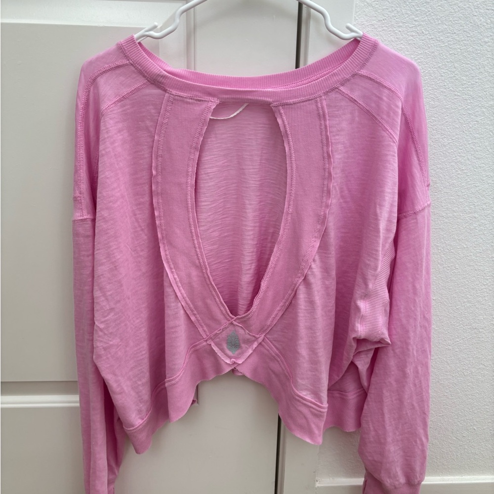 FP Movement by Free People Pink Open-Back Long Sleeve Top
